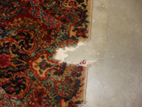 raleigh rug repair photo of damaged fringe