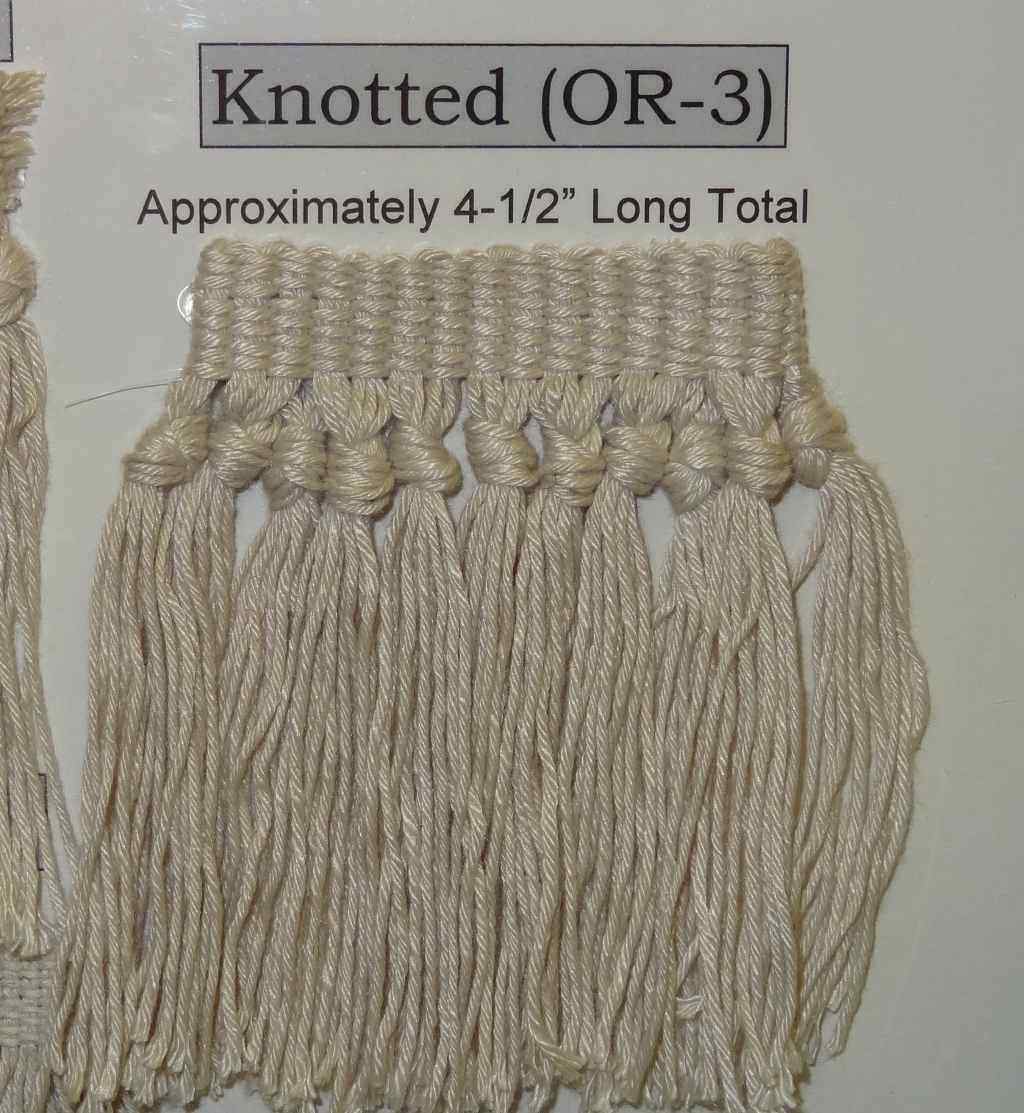 sample of knotted fringe for rug repair