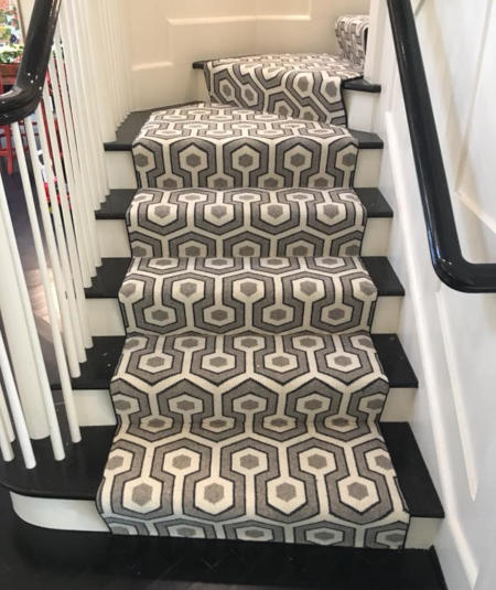 intricate carpet stair runner